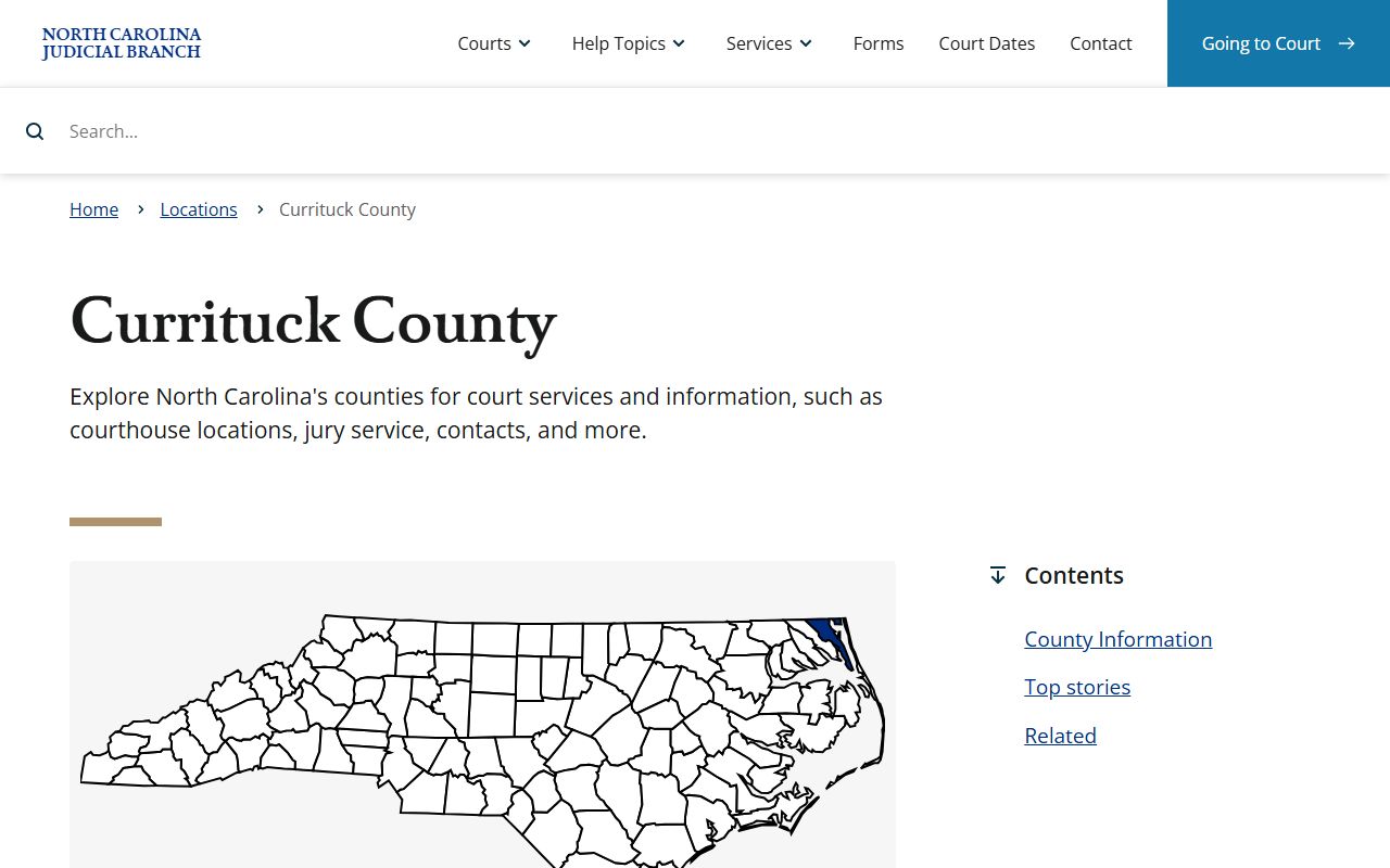Currituck County Court records North Carolina Judicial Branch county landing page