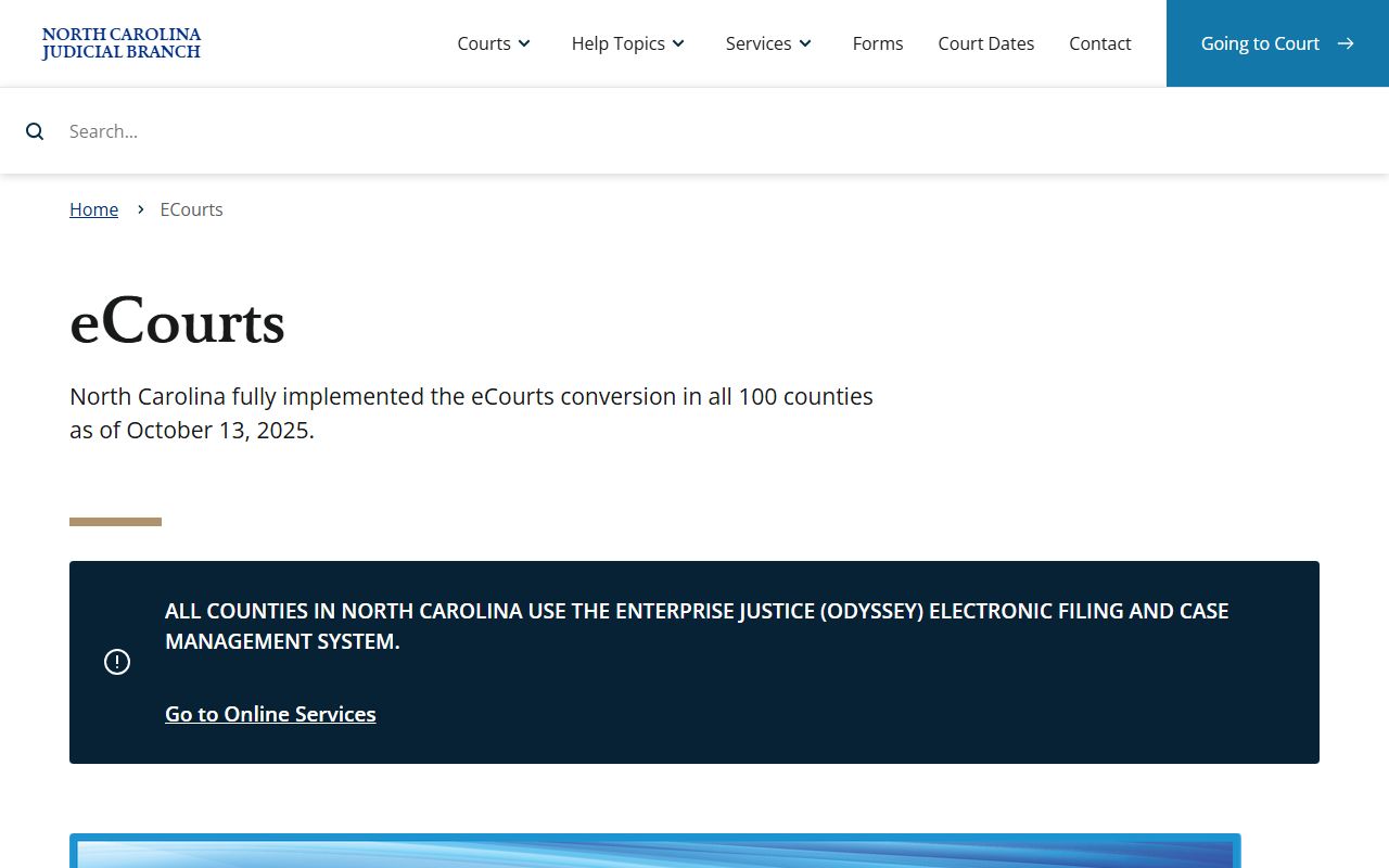 Currituck County Court records North Carolina eCourts service overview