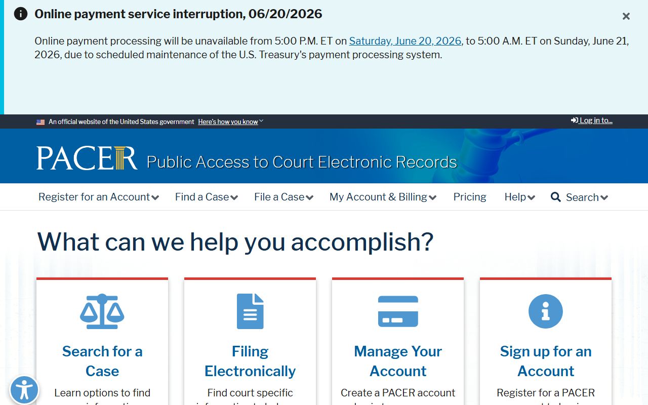 Currituck County inmate records PACER federal case access source