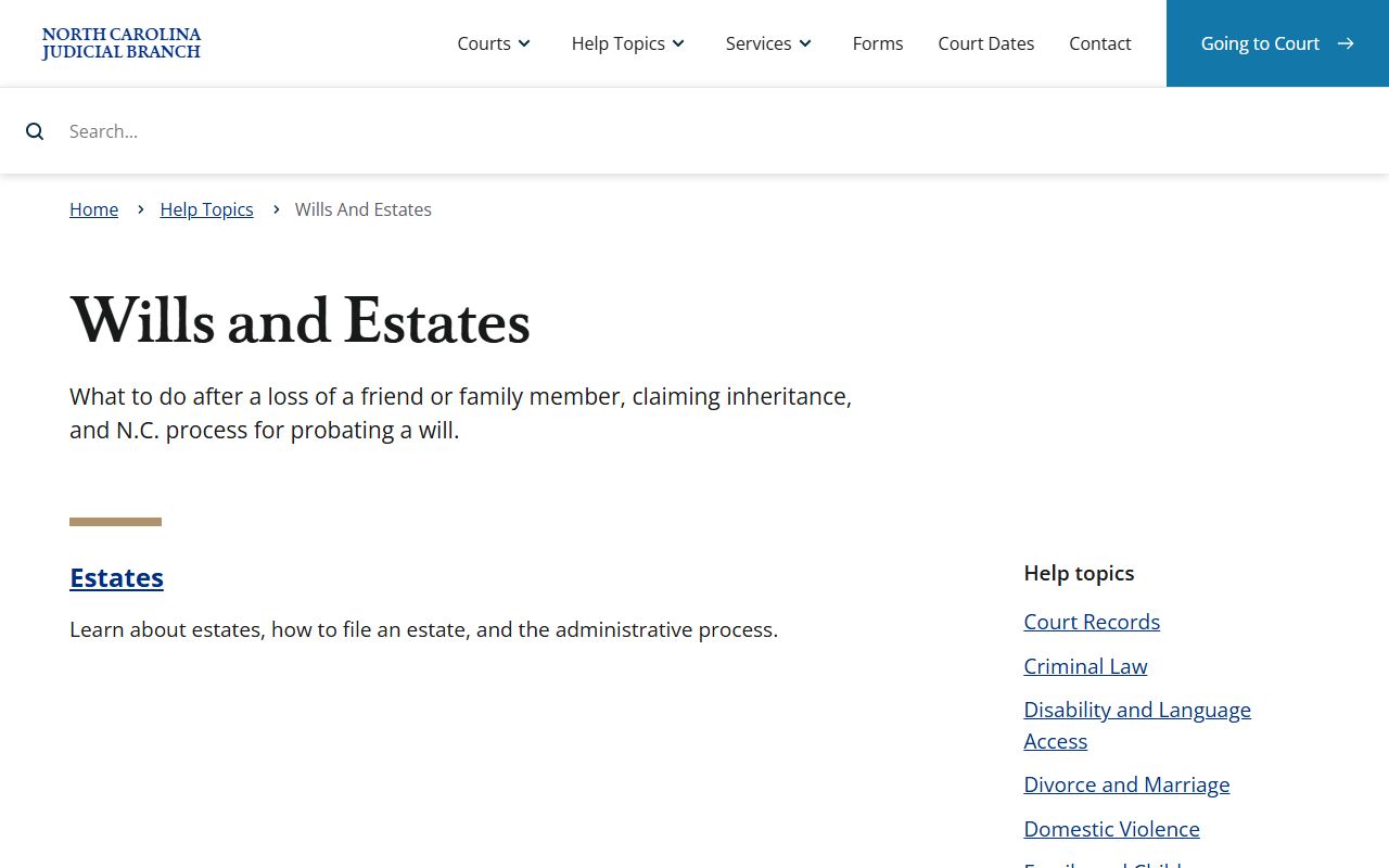 Currituck County probate records North Carolina wills and estates help topic