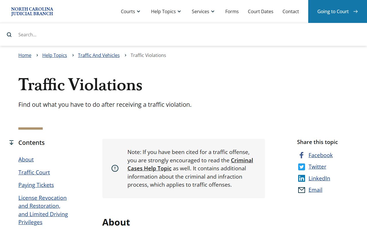 Currituck County traffic court records traffic violations source